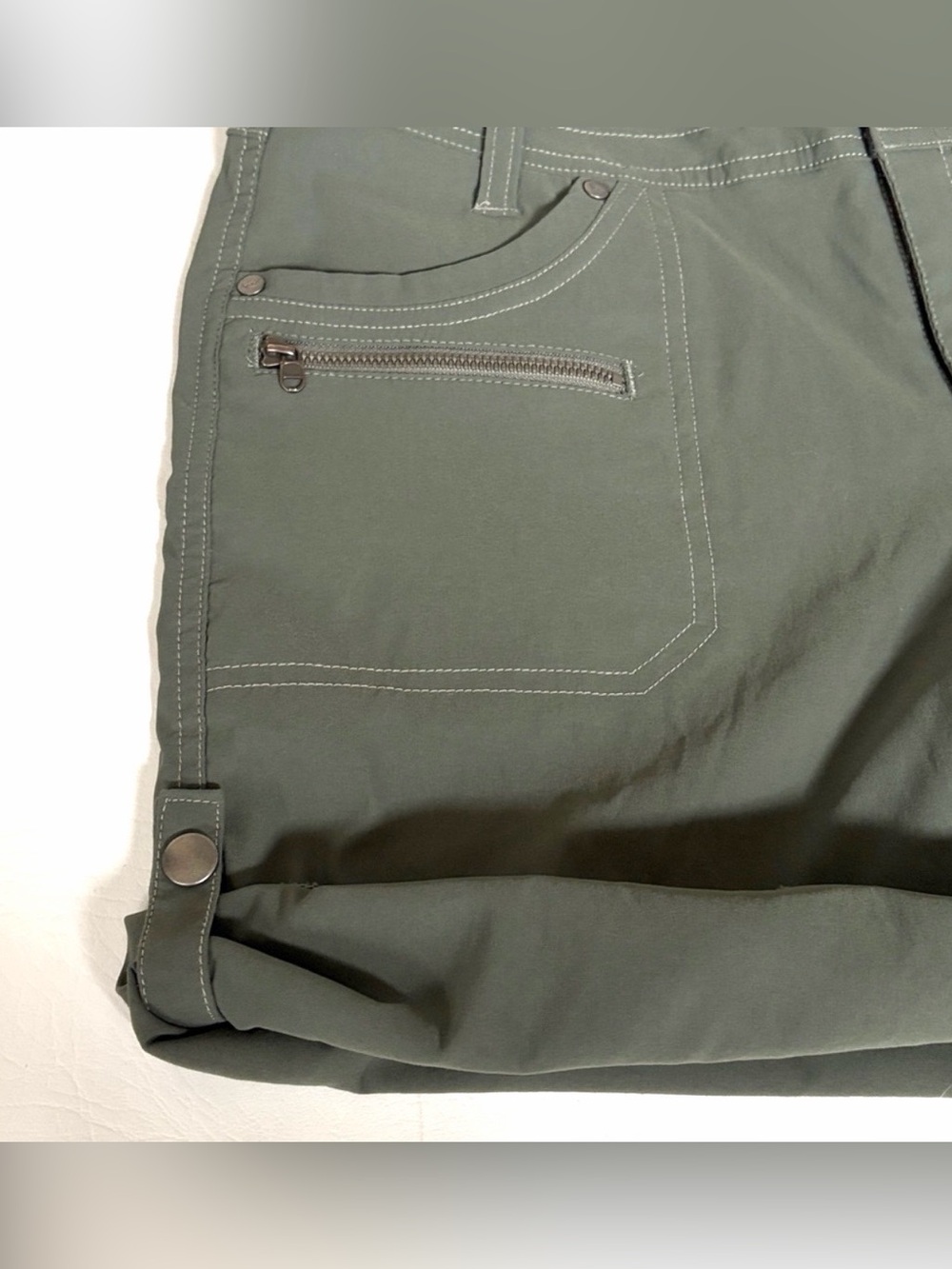 KÜHL Women’s Shorts Kliffside Air Roll Up Khaki Green Shorts New size 10 - Picture 8 of 14